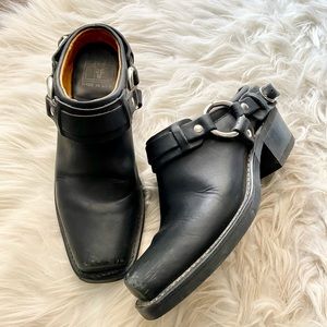 FRYE BELTED HARNESS MULES